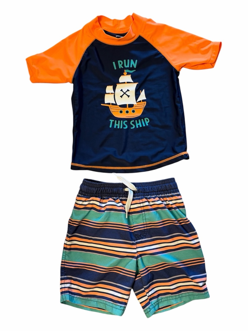 Carter’s Boys' Rashguard Pirate swim set in 4T